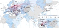 Детальна карта польотів у великому масштабі доступна всім бажаючим на   офіційному сайті авіакомпанії «Росія»   , Тут же я приведу її для загального (приблизного) ознайомлення