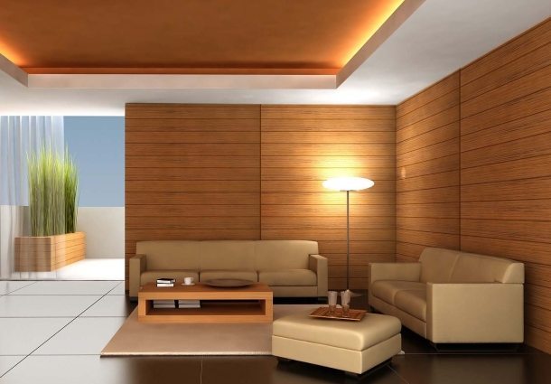 Внутрішнє оздоблення стін за допомогою панелей під дерево дозволяє створити вишуканий інтер'єр нітрохи не гірше, ніж при використанні натуральної деревини